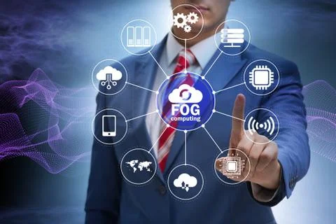 Fog and edge cloud computing concept 写真素材