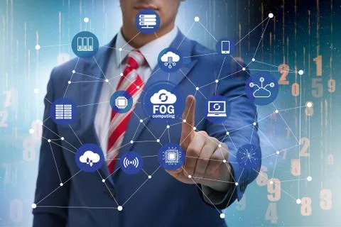 Fog and edge cloud computing concept Foto stock