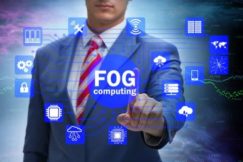 Fog and edge cloud computing concept Stockfoto's