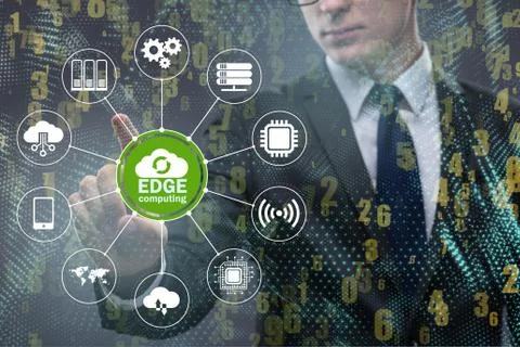 Fog and edge cloud computing concept Stock Photos