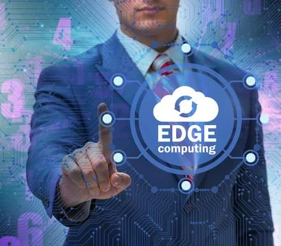 Fog and edge cloud computing concept 스톡 사진