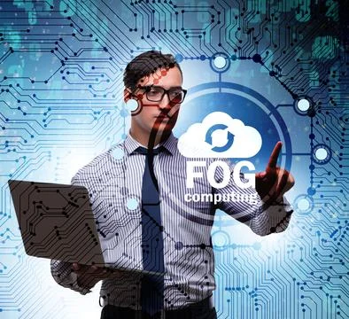 Fog and edge cloud computing concept 스톡 사진