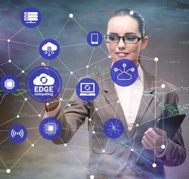 Fog and edge cloud computing concept Stock Photos