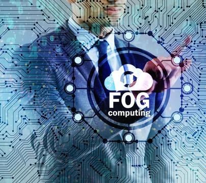Fog and edge cloud computing concept Stock Photos