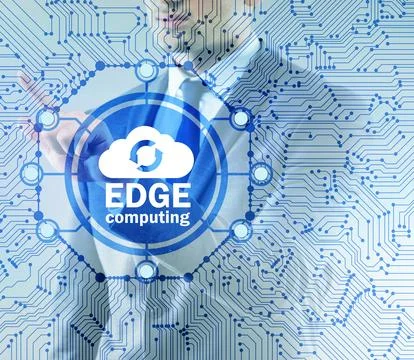 Fog and edge cloud computing concept 스톡 사진