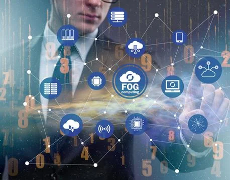 Fog and edge cloud computing concept Foto stock