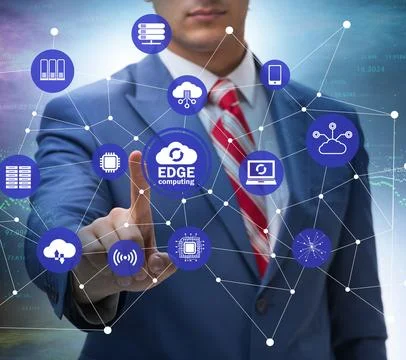 Fog and edge cloud computing concept Stock Photos