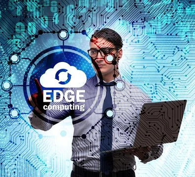 Fog and edge cloud computing concept Stock Photos