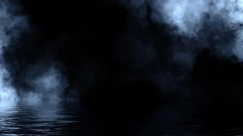 Fog and mist effect on black background. Coastal smoke on the shore. Reflecti Stock Illustration