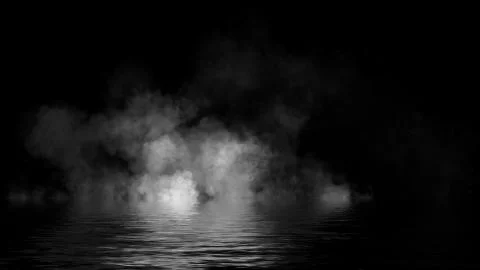 Fog and mist effect on black background. Coastal smoke on the shore. Reflecti Stock Illustration
