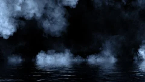 Fog and mist effect on black background. Coastal smoke on the shore. Reflecti Stock Illustration