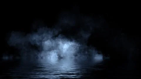 Fog and mist effect on black background. Coastal smoke on the shore. Reflecti Stock Illustration