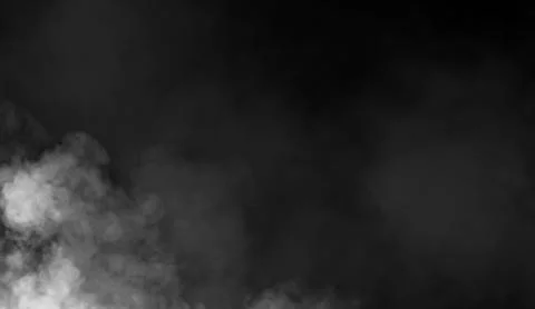 Fog and mist effect on isolated black background for text or space Stock Illustration