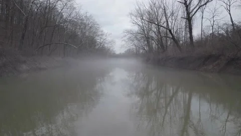 Fog And Mist Over the River - Ungraded (Log) 스톡 동영상 230188180