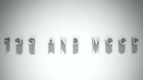 Fog and mood 3D title animation white text on a white background Vídeo Stock 299749498