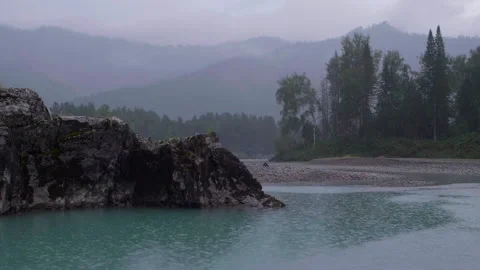 Fog and rain in the mountains Stock Footage 190661660