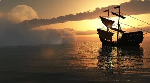 Fog and ship Stock Footage 8986697