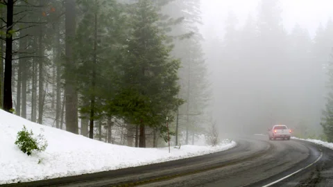 Fog and Snow in the Mountains Stock Footage 151289889