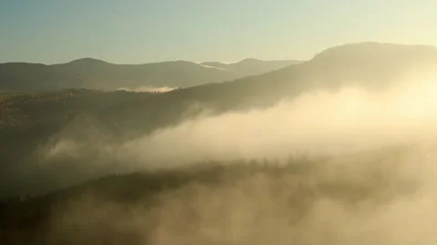 Fog and sun over the german rhoen landscape 4k 25fps video Stock Footage 320829058