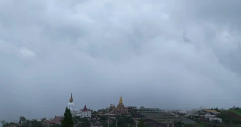 Fog and Wat Phra That Pha Son Kaew at Khao Kho  Stock Footage 117730812