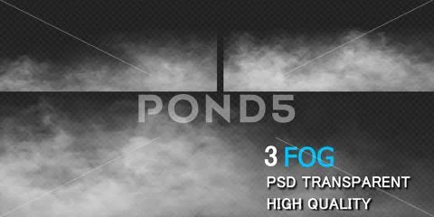 Fog Animation design on black background.Loop seamless. Overlay on background PSD Template