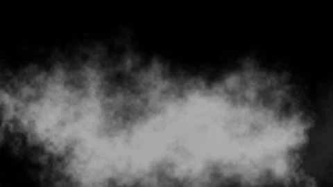 Fog animation, flowing clouds floating on a black screen Stock Footage 319361218