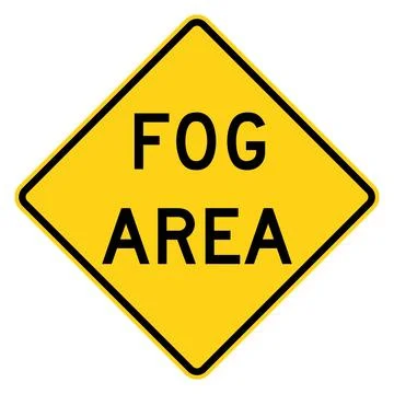 Fog area sign, W8-22, US road sign Stock Illustration