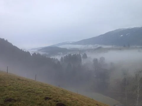 Fog in Austria. Stock Photos