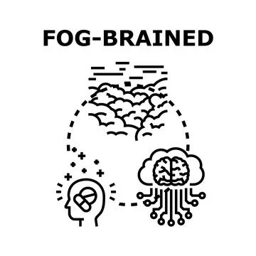 Fog brained mind confusion and mental health Stock Illustration