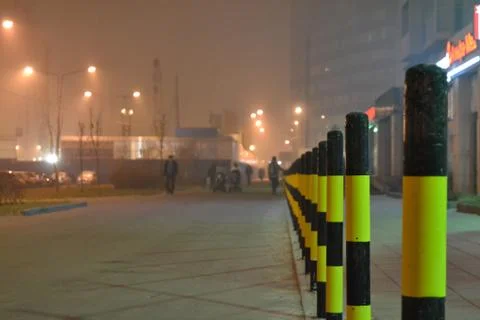 Fog in the city Foto stock