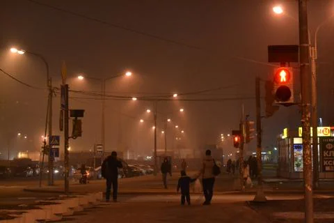 Fog in the city Stock Photos