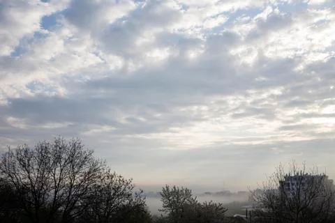 Fog in the city. Stock Photos
