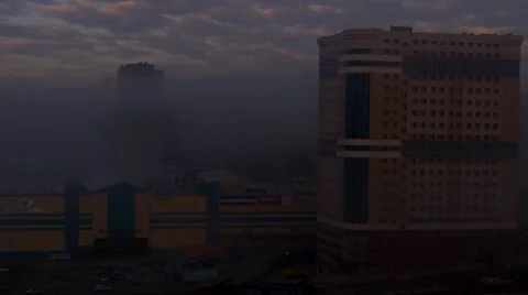 Fog in a city time lapse Video stock 8828124