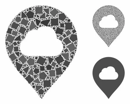 Fog cloud marker Composition Icon of Unequal Items Illustrazione stock