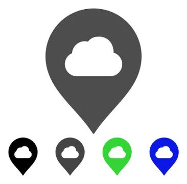 Fog Cloud Marker Flat Icon Illustrazione stock