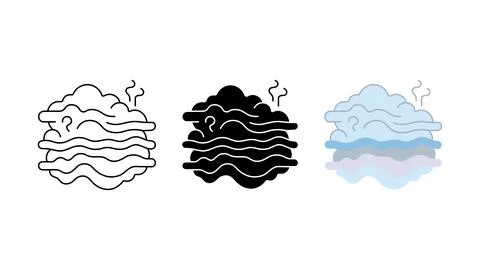 Fog cloud weather icon set Stock Illustration
