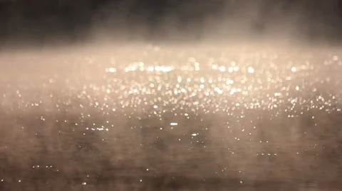 The fog (clouds) above river (lake), morning Stock-Footage 41793675