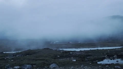 Fog coming down from the mountains in Peru landscape (South America). Stock Footage 229556592