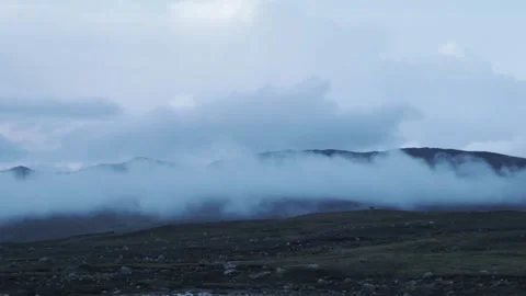 Fog coming down from the mountains in Peru landscape (South America). Stock Footage 229556608