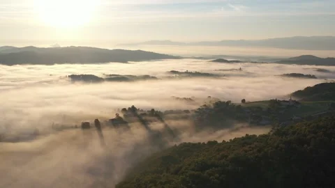 Fog in the country Stock Footage 229177943
