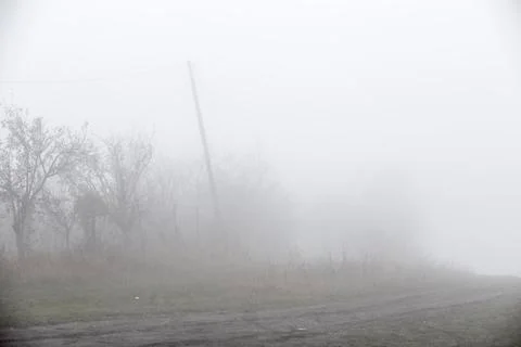 Fog at countryside Stock Photos