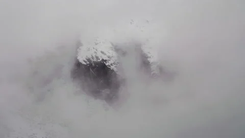 Fog covered mountain side during winter in the Italian Dolomites. Stock Footage 140499931