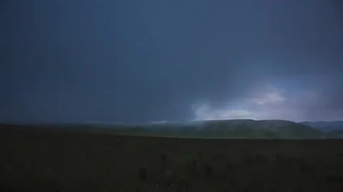 Fog covers the clearing. low cloudiness Stock Footage 151425544