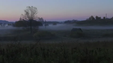 Fog before dawn (time lapse) Stock Footage 98264750