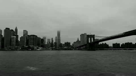 Fog descends on Lower Manhattan Stock Footage 22636395