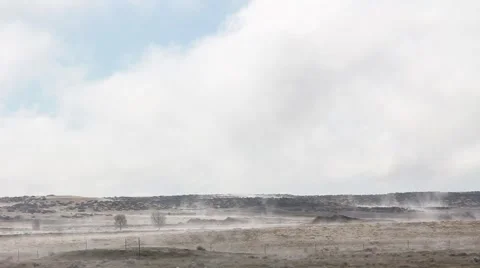 Fog on Desert Ranch Stock Footage 61897527