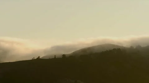 Fog Drifts Over Hills Video stock 44264646