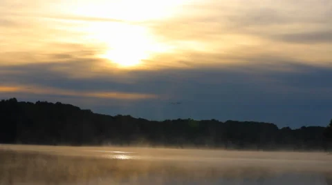 Fog During Sunrise Stock Footage 35942165