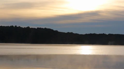 Fog During Sunrise in Timelapse Stock Footage 35942339