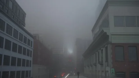 Fog Envelopes Seattle 12-20-23 Video stock 259519954